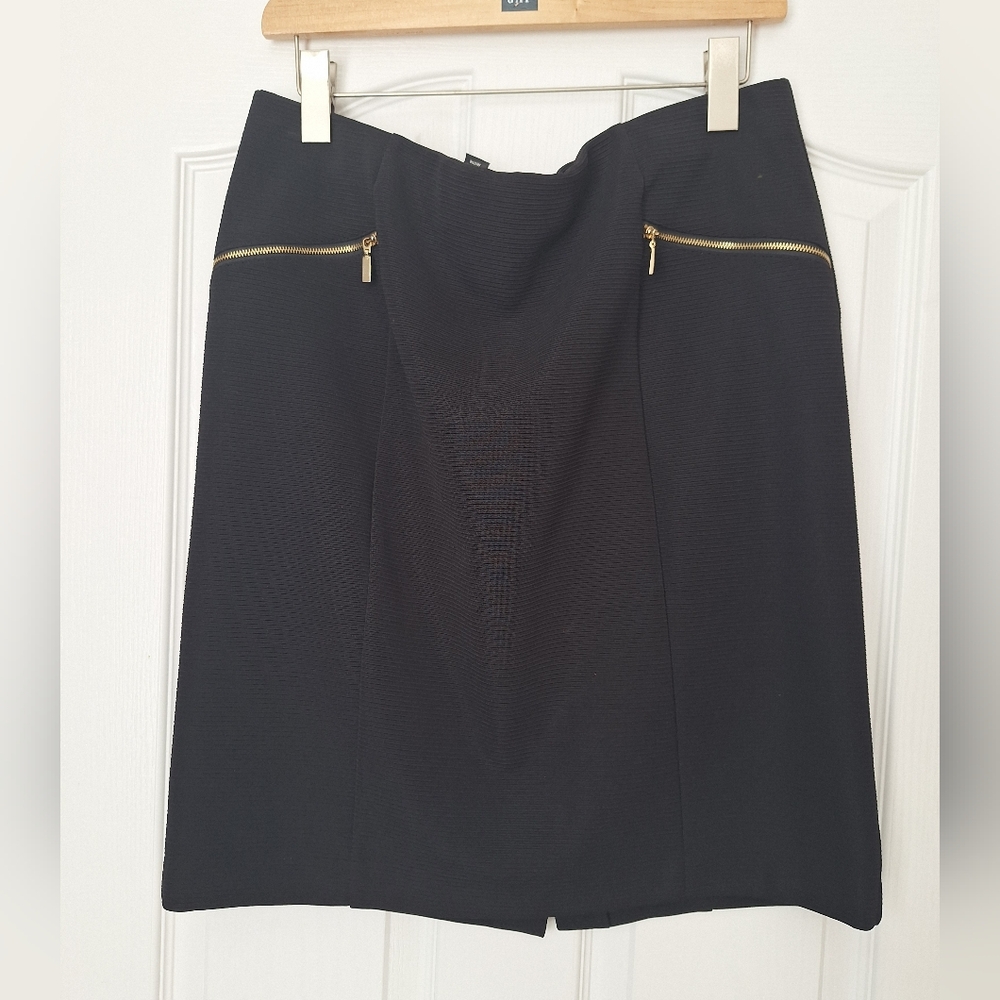 Alfani Black Pencil Skirt with Gold Accents